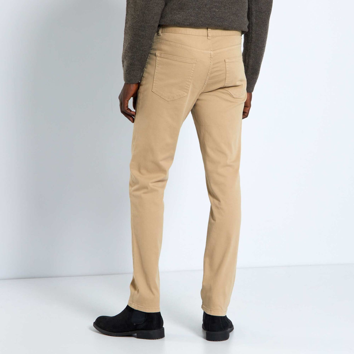 Pantalon slim 5 poches - L32 beige