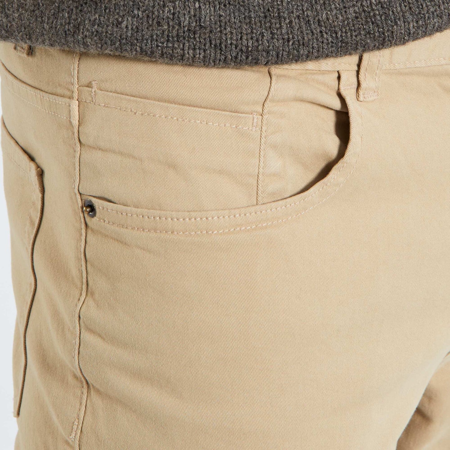 Pantalon slim 5 poches - L32 beige