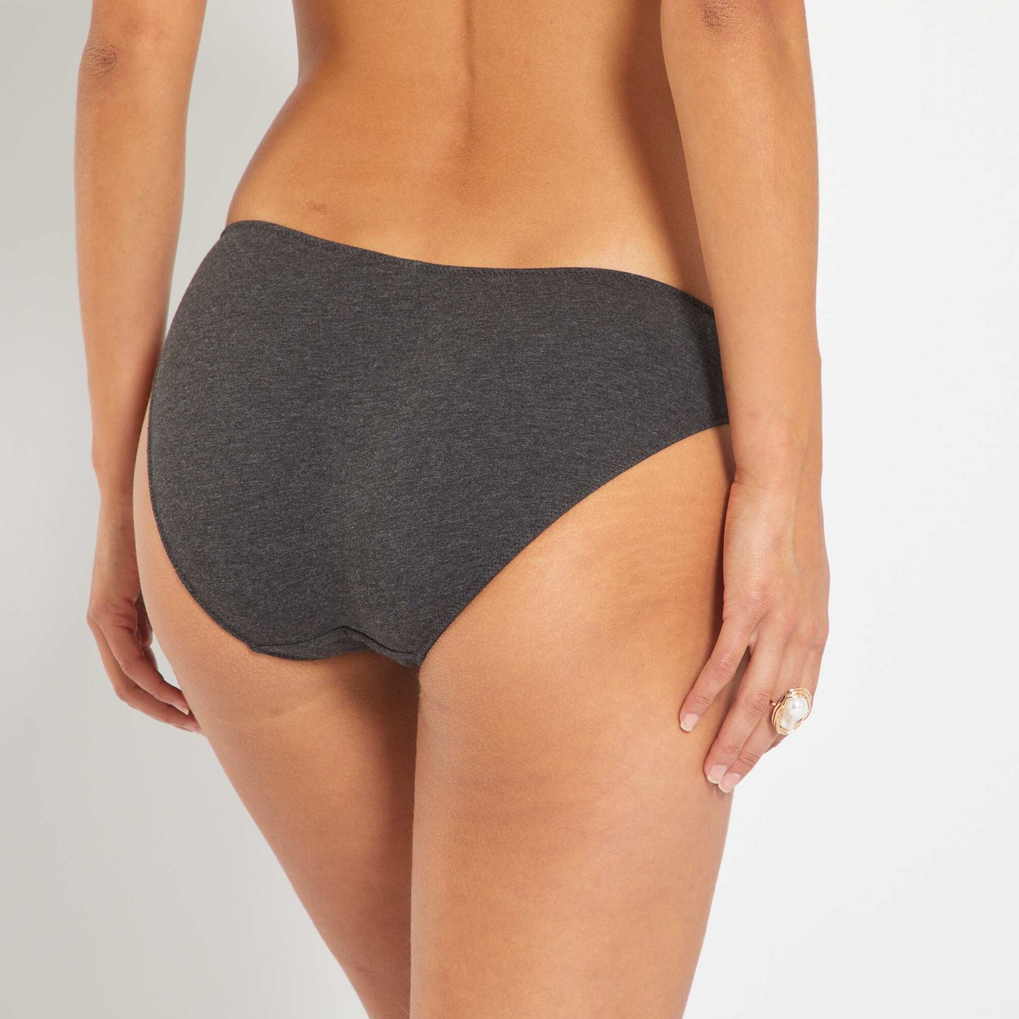 Culotte coton galon dentelle gris fonc chin