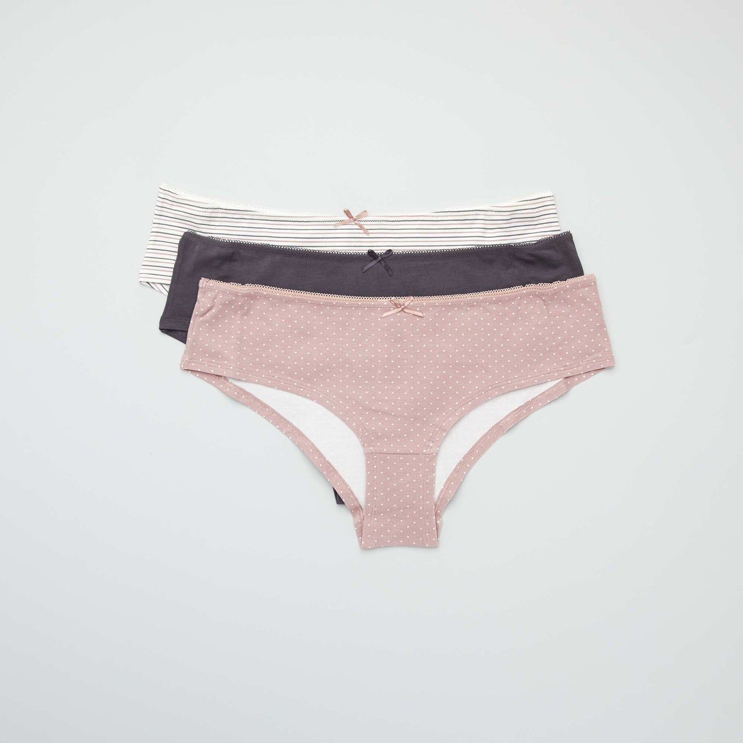 Lot de 3 shorties co-con us bleu/mauve