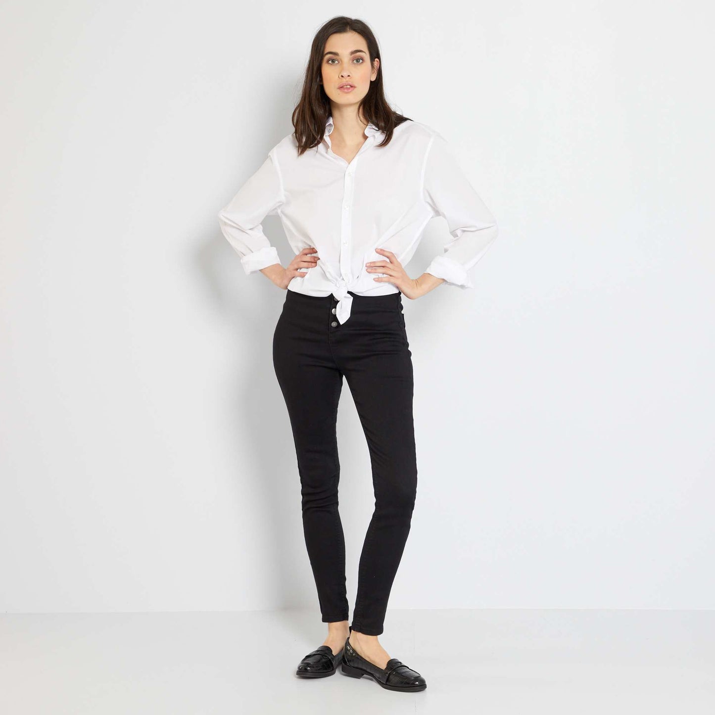 Jean skinny effet galbant Noir