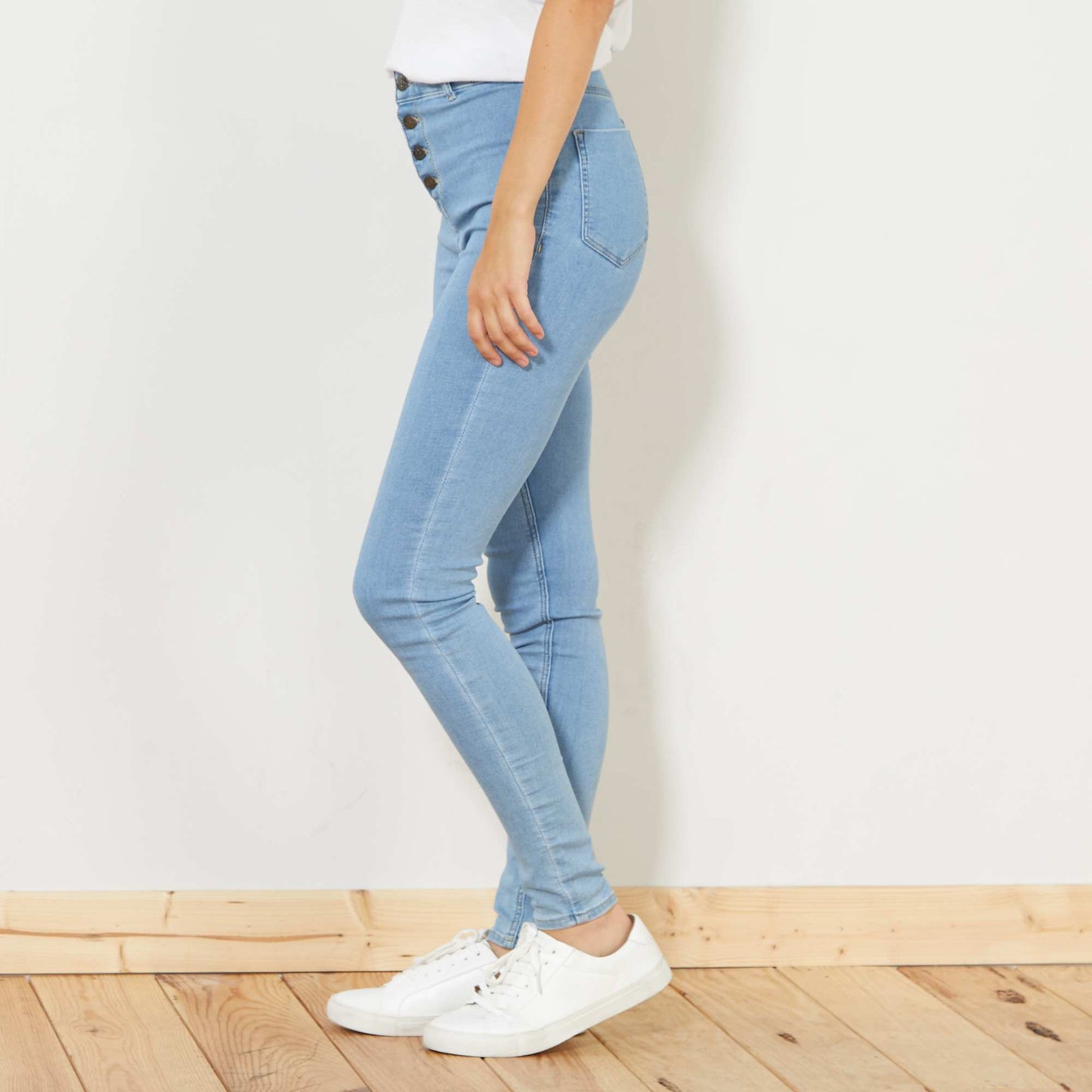 Jean skinny effet galbant double stone
