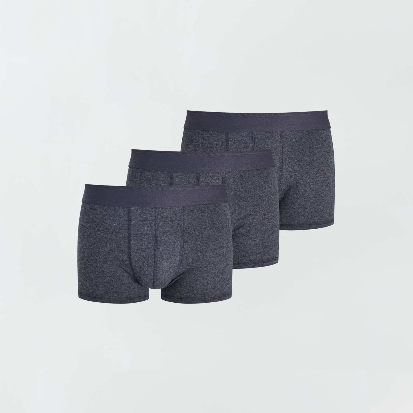 Lot de 3 boxers unis Gris fonc
