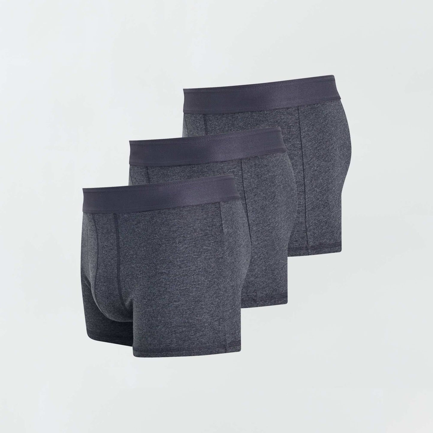 Lot de 3 boxers unis Gris fonc