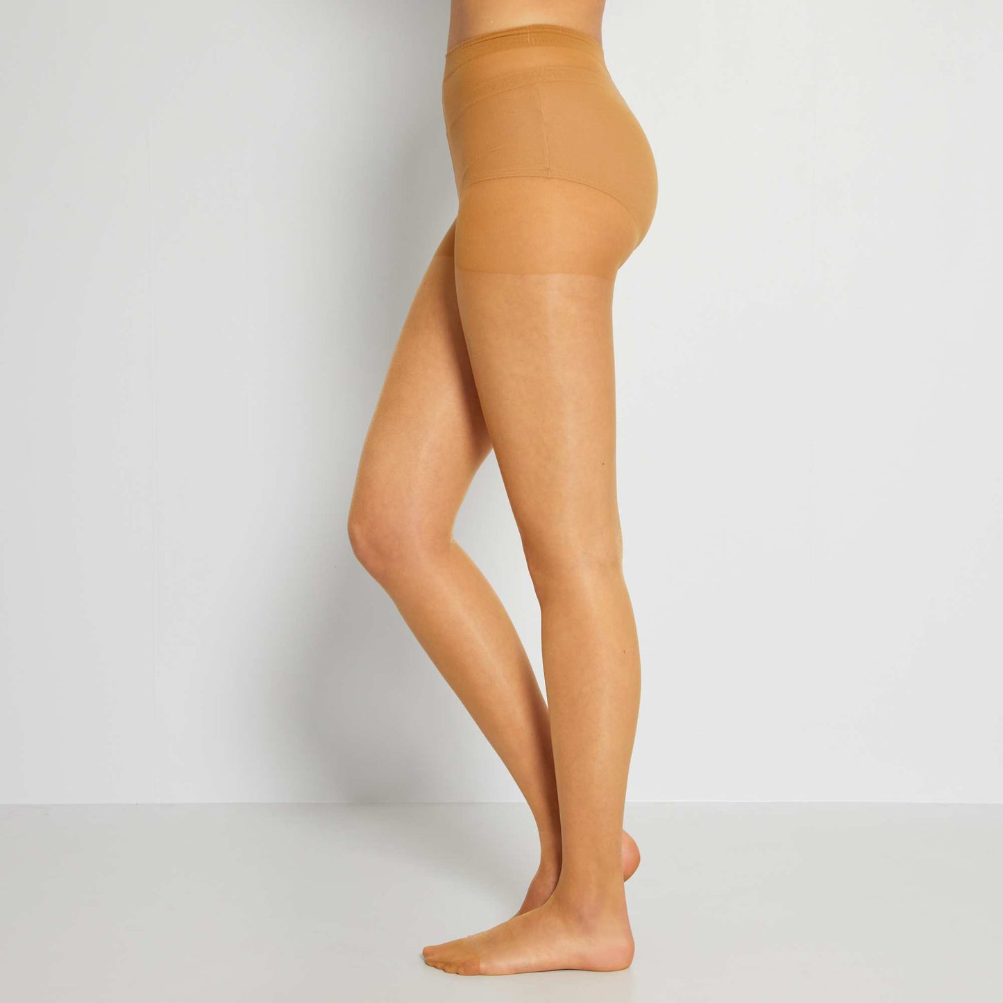 Lot de 2 paires de collants voile 8D beige
