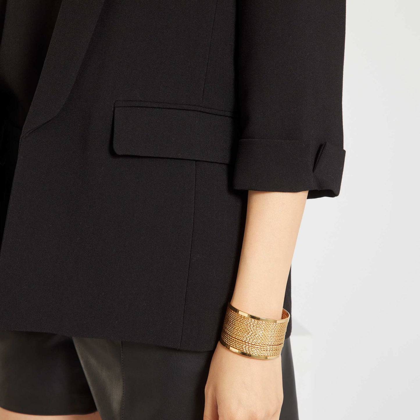 Veste blazer col droit noir