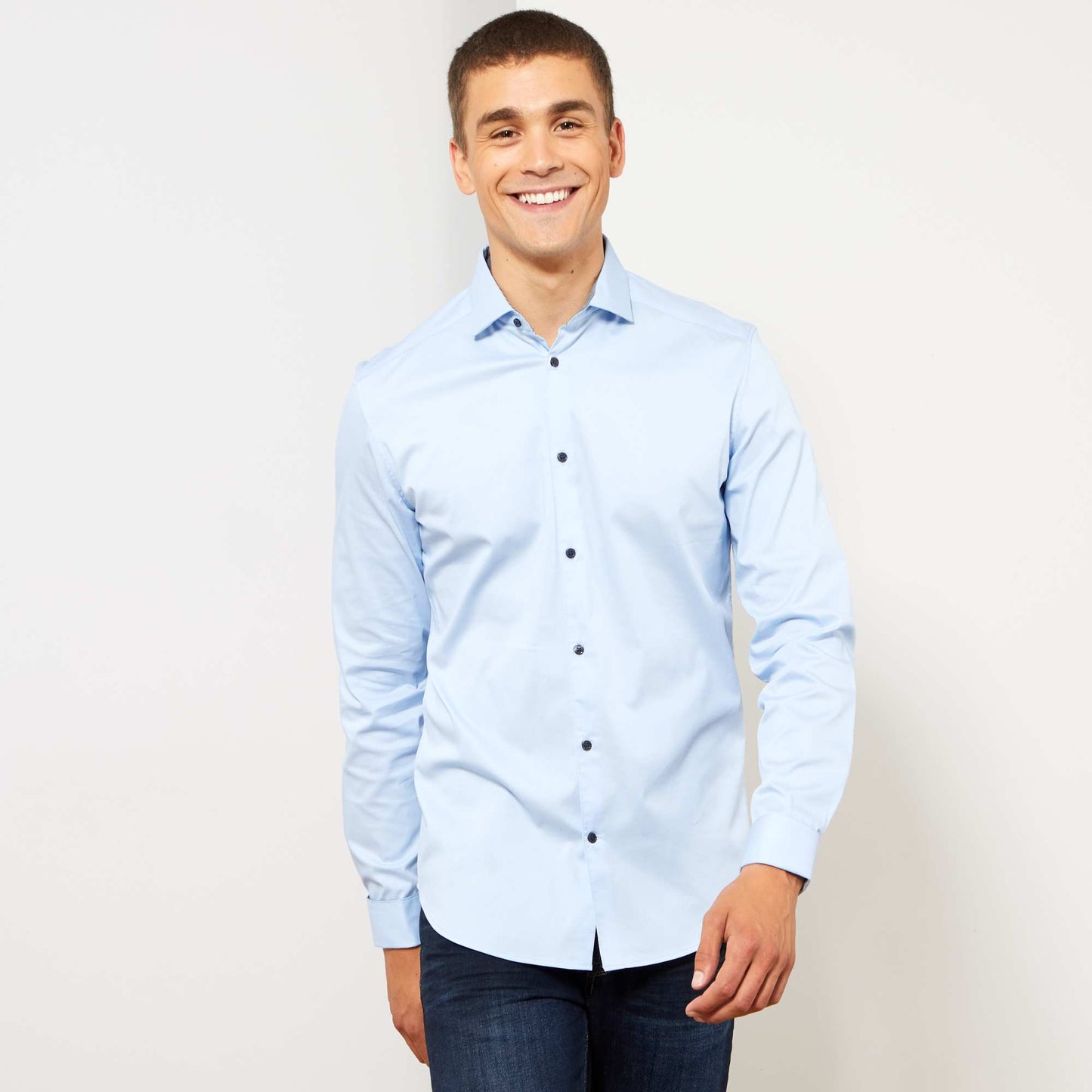 Chemise sans repassage Bleu