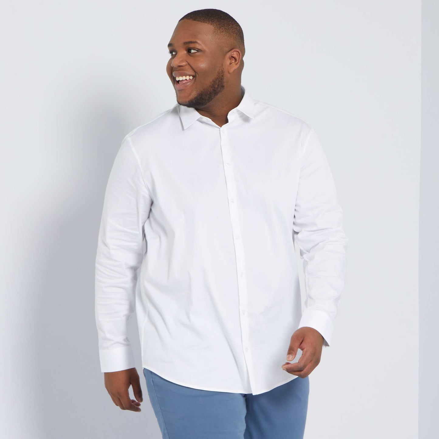 Chemise en twill stretch blanc