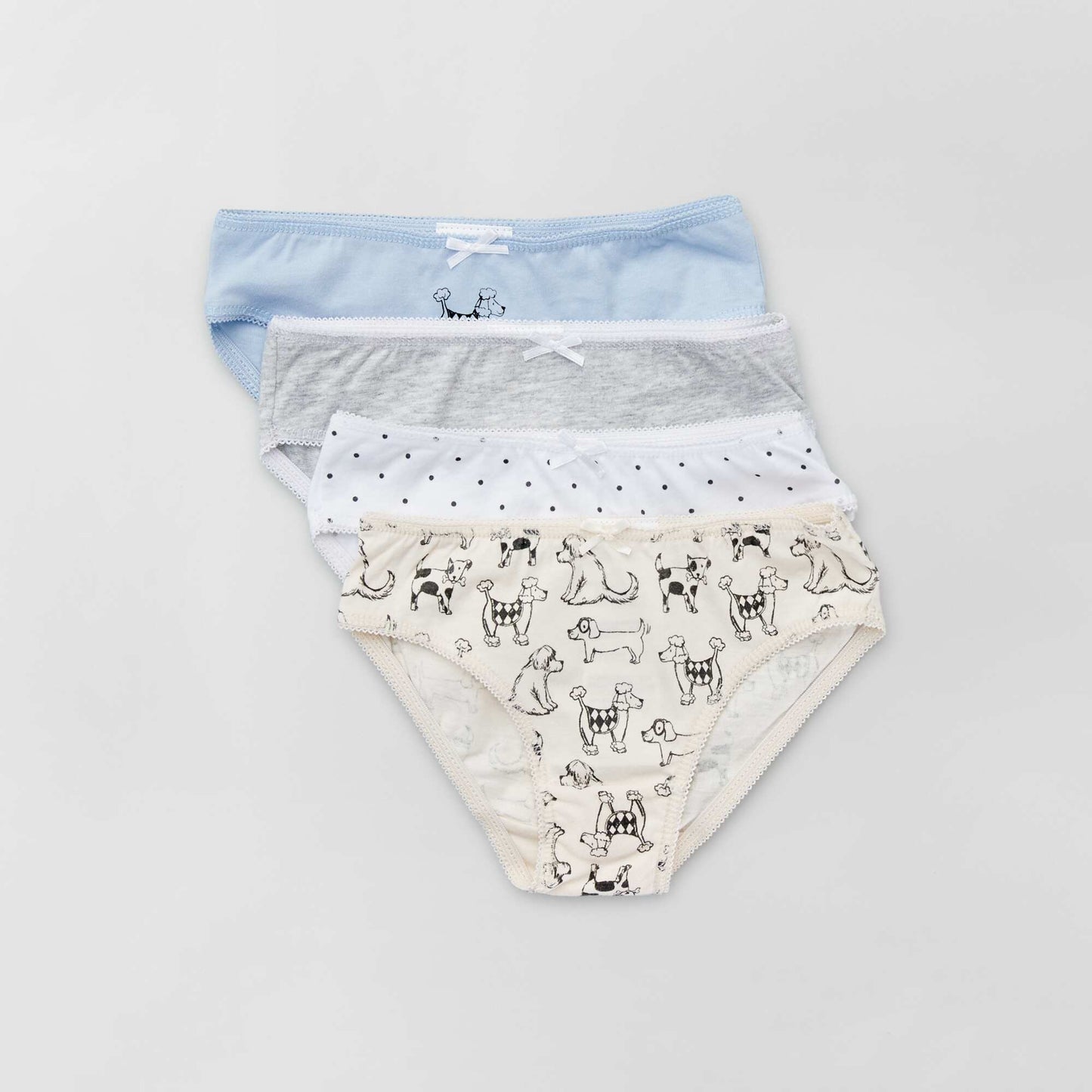 Culottes en jersey avec n ud fantaisie - Lot de 4 Beige