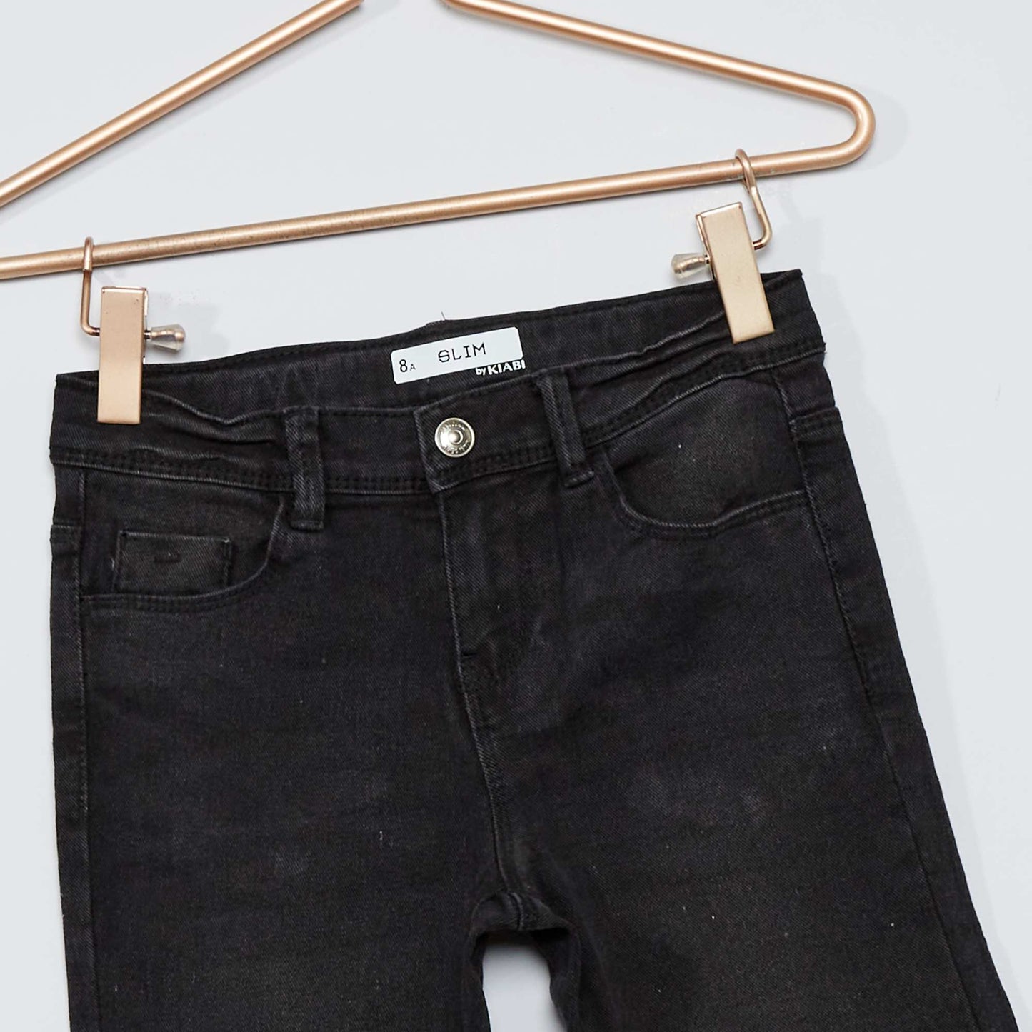 Jean slim taille ajustable noir