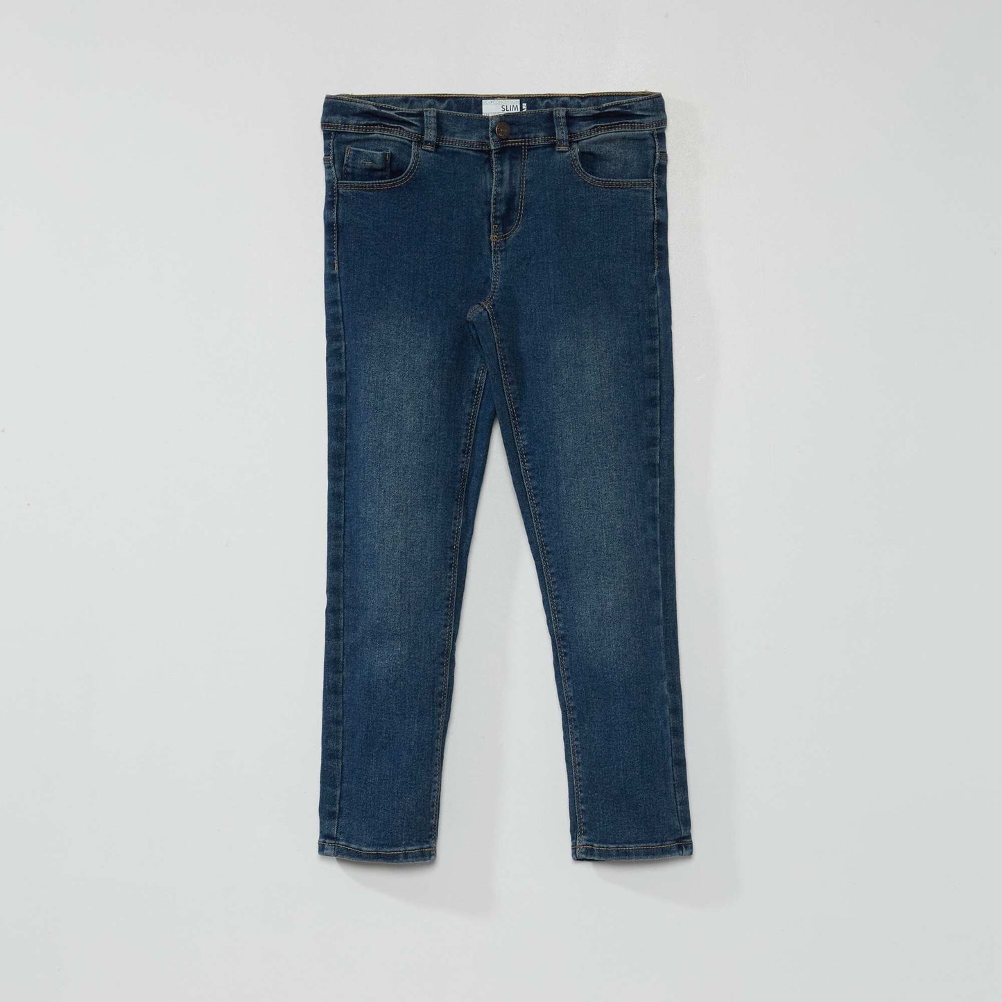Jean slim taille ajustable brut