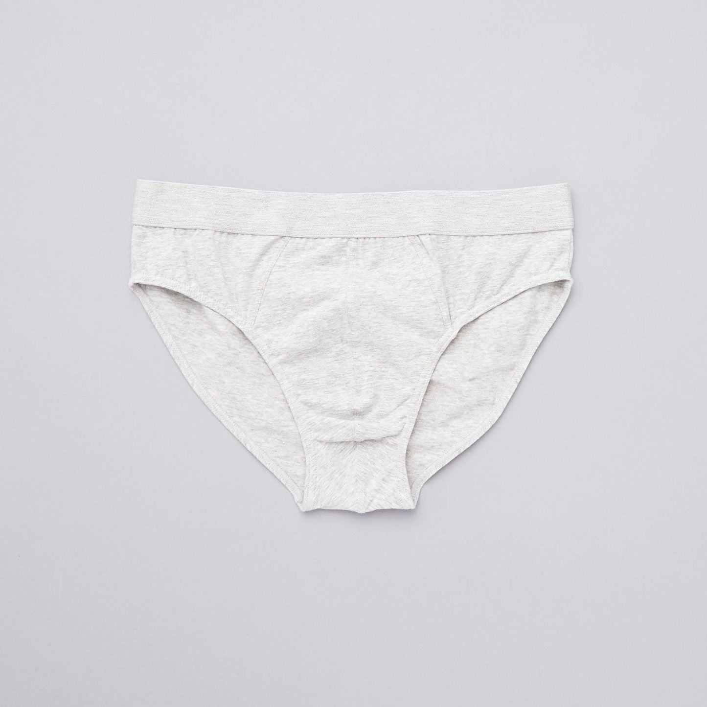 Lot de 3 slips unis en coton bleu gris rouge