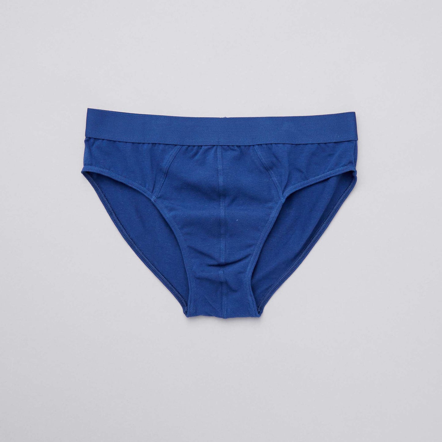 Lot de 3 slips unis en coton bleu gris rouge