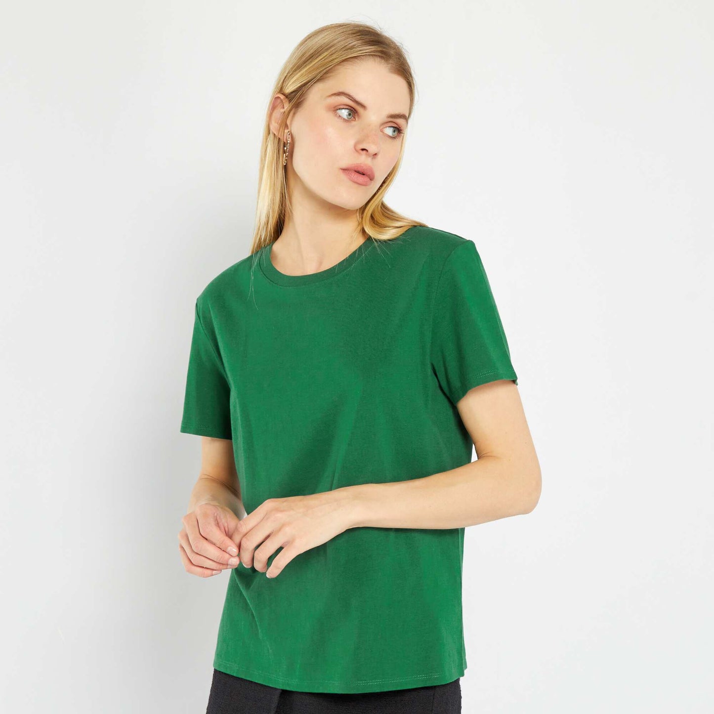 T-shirt uni en jersey Vert