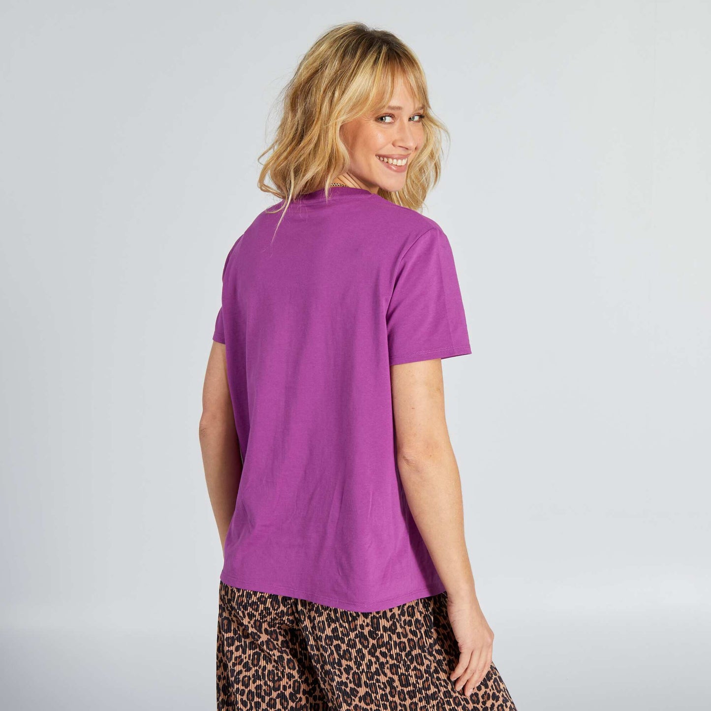 T-shirt uni en jersey Violet