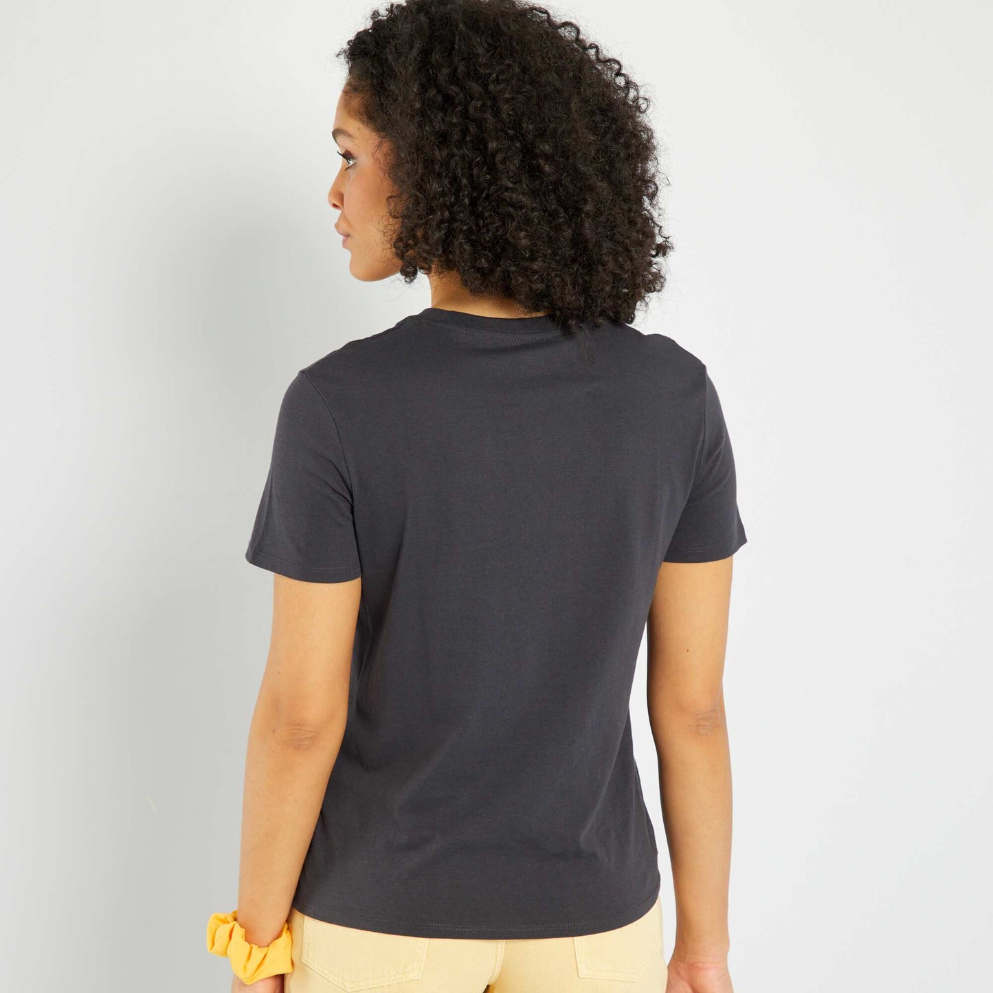 T-shirt en jersey imprim Noir