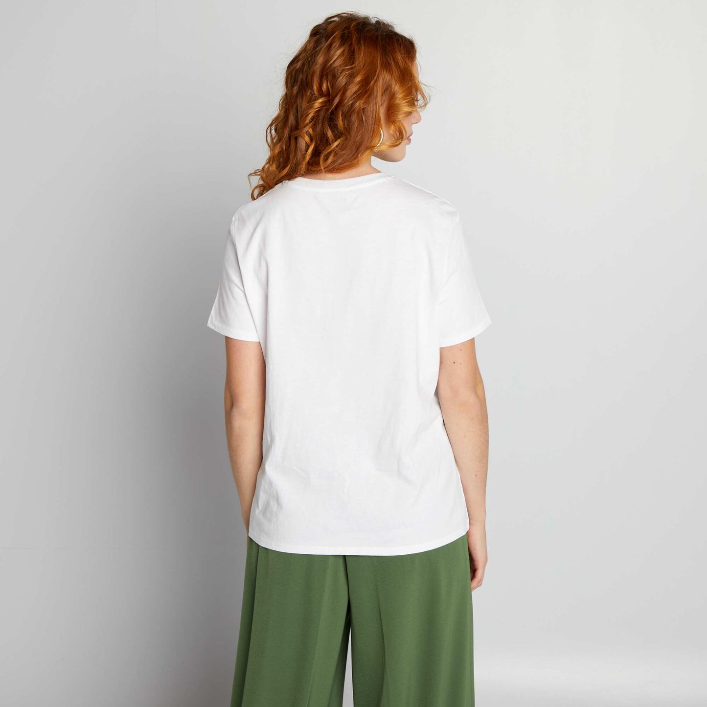 T-shirt en jersey imprim Blanc 'amour'