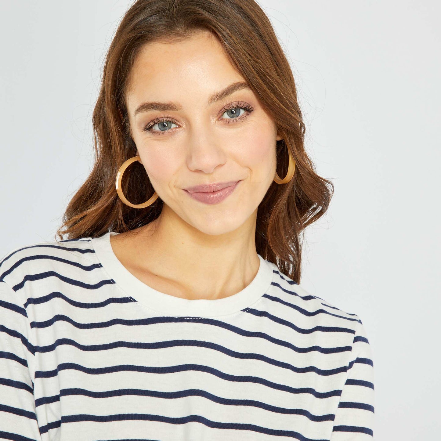 T-shirt co-con u 'rayures' Blanc