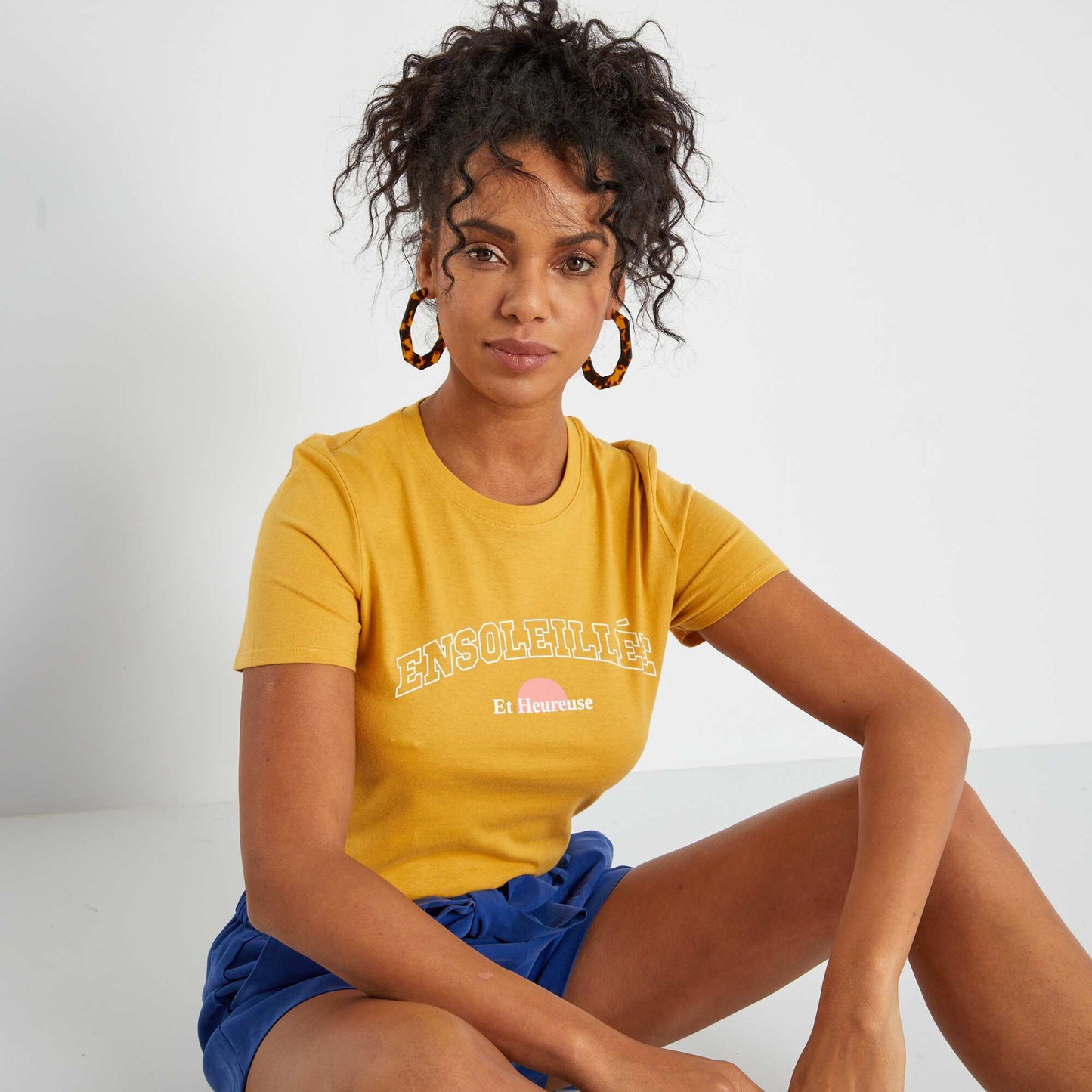 T-shirt co-con u 'coeurs' Jaune