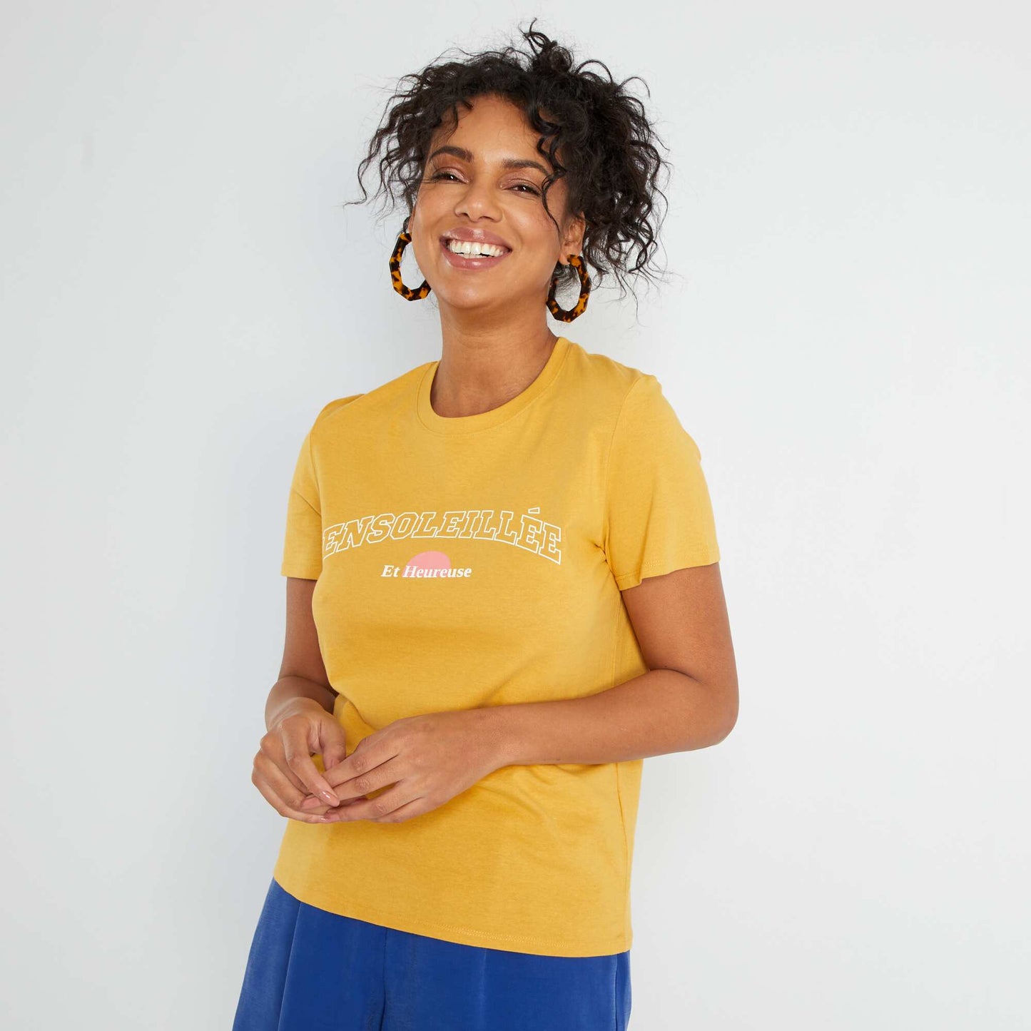 T-shirt co-con u 'coeurs' Jaune