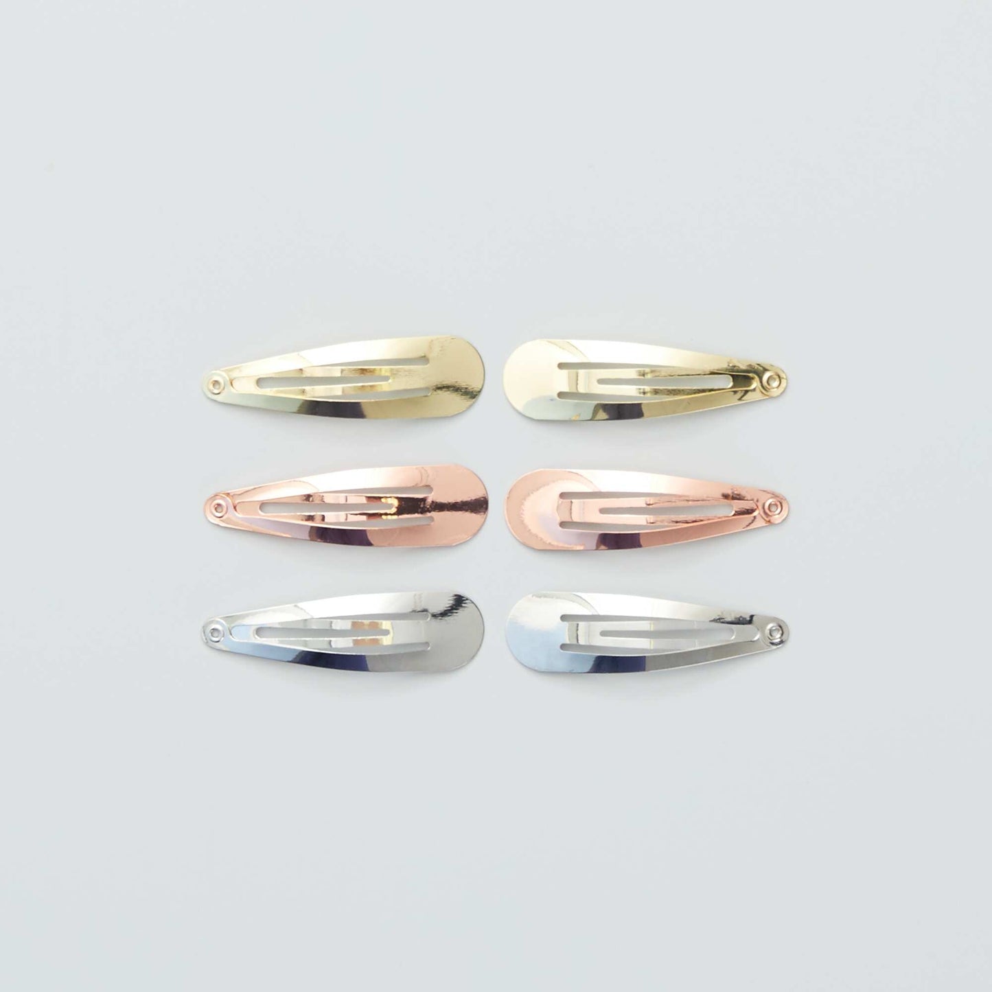 Lot de 6 pinces cheveux Rose/Argent /Dor