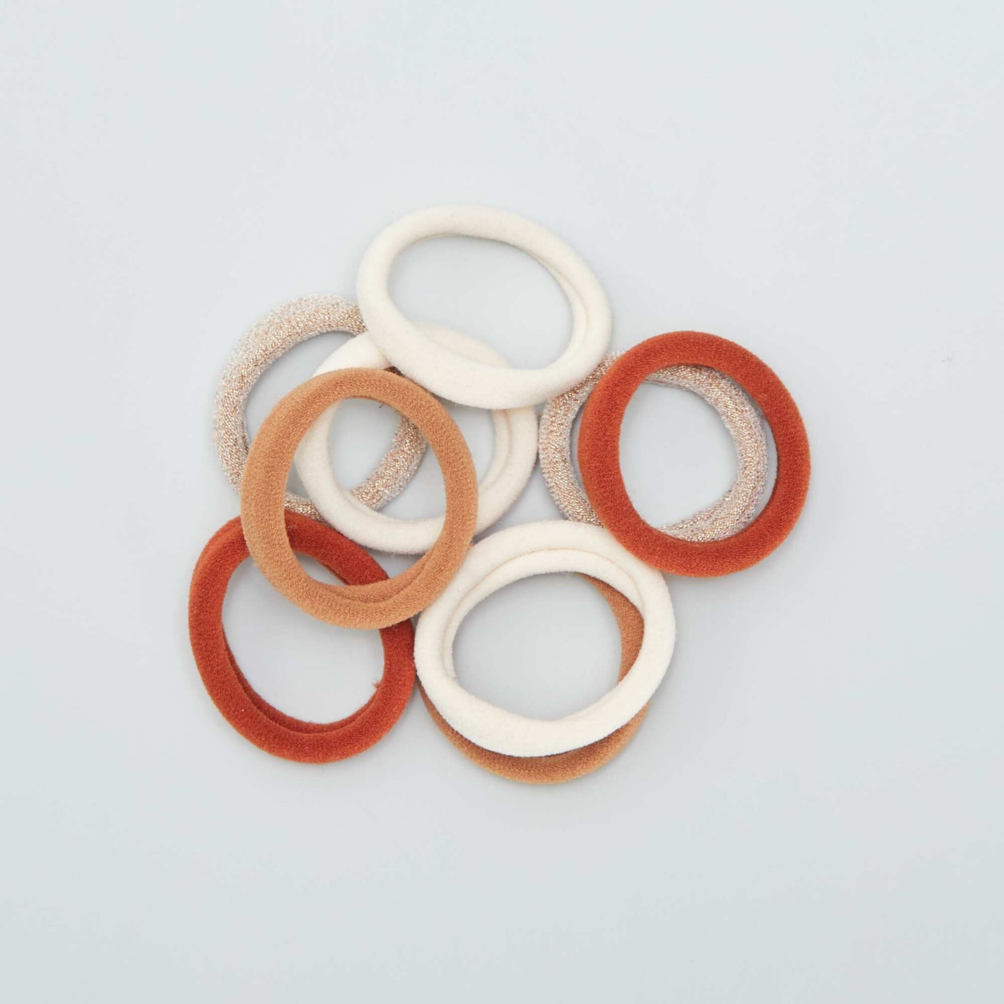 Lot de 10 lastiques pour cheveux BEIGE