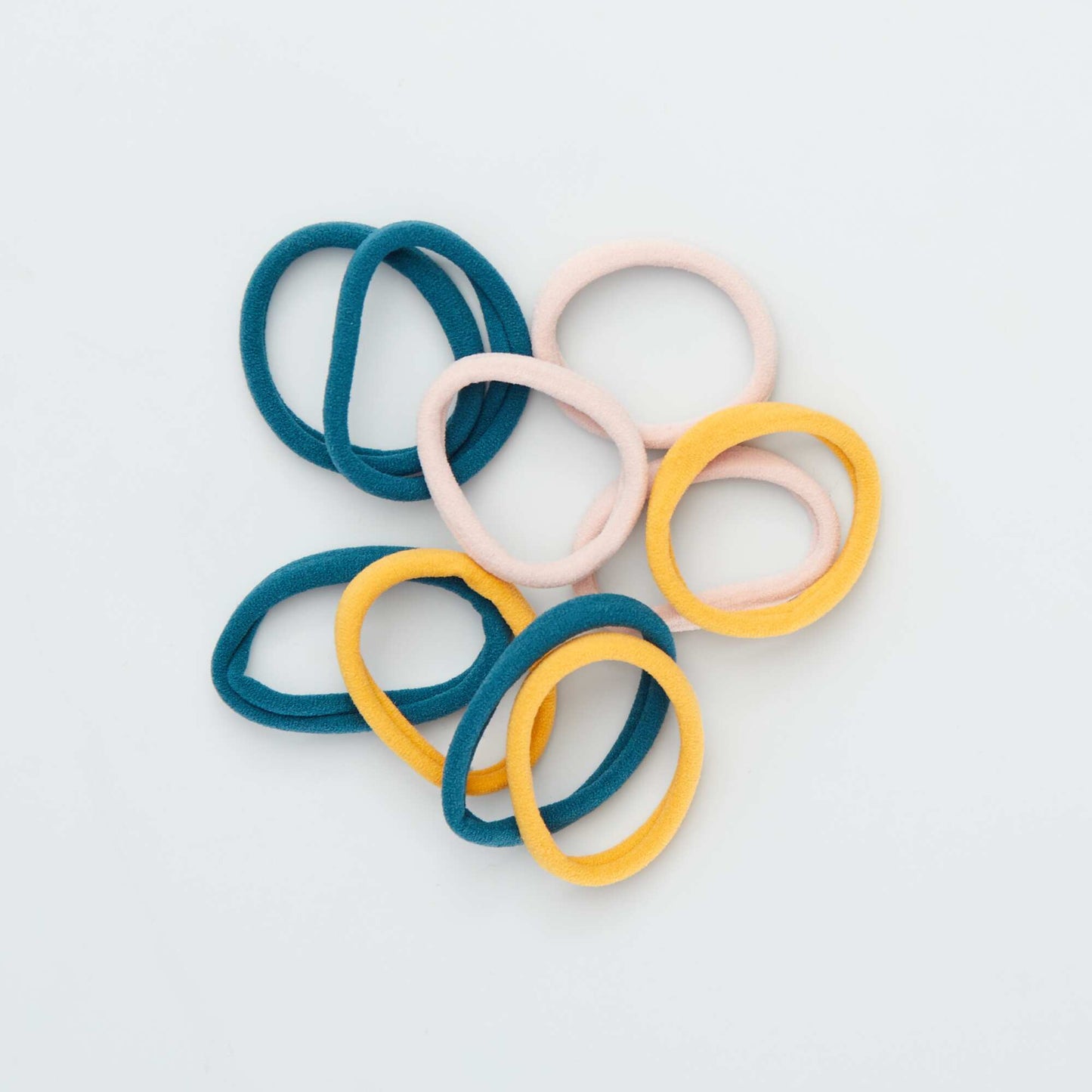 Lot de 10 lastiques pour cheveux Jaune/rose/vert