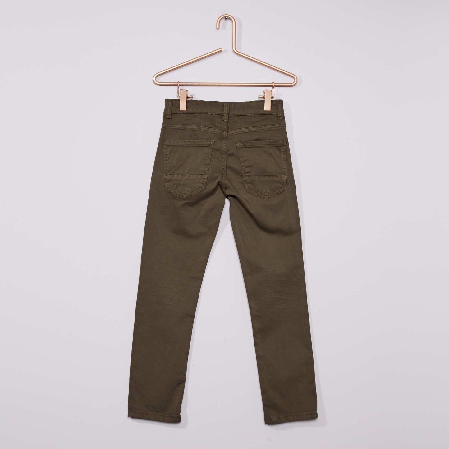 Pantalon slim en twill co-con u vert fonc