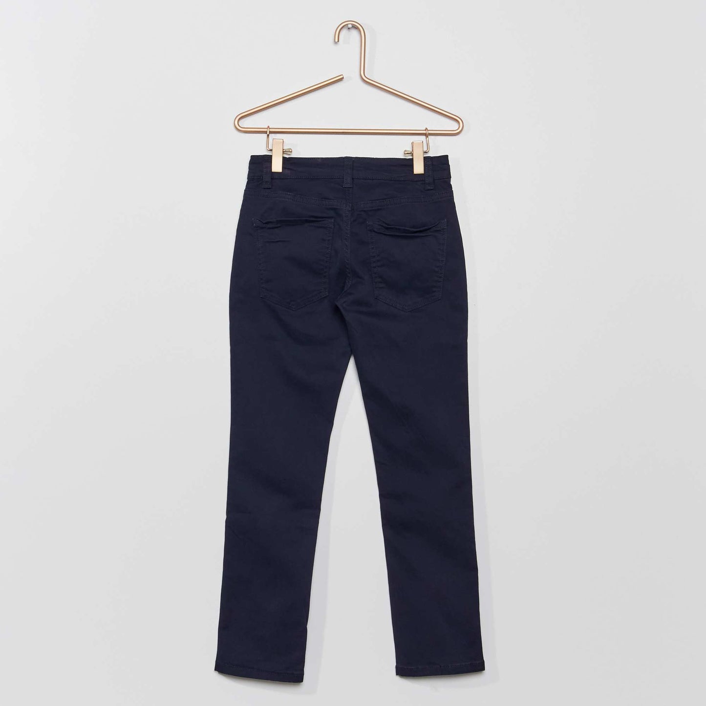 Pantalon slim en twill bleu marine