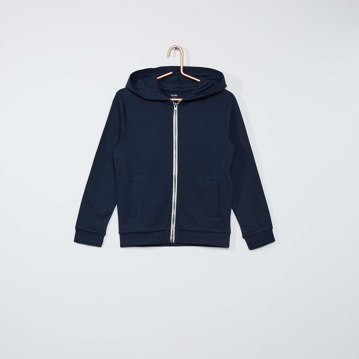 Sweat zipp capuche bleu marine