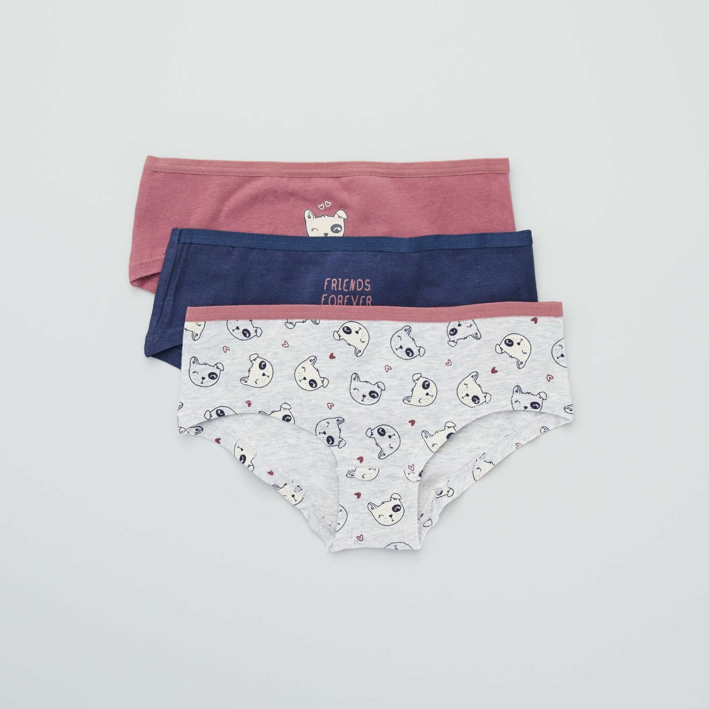 Lot de shorties Noir/gris/rouge