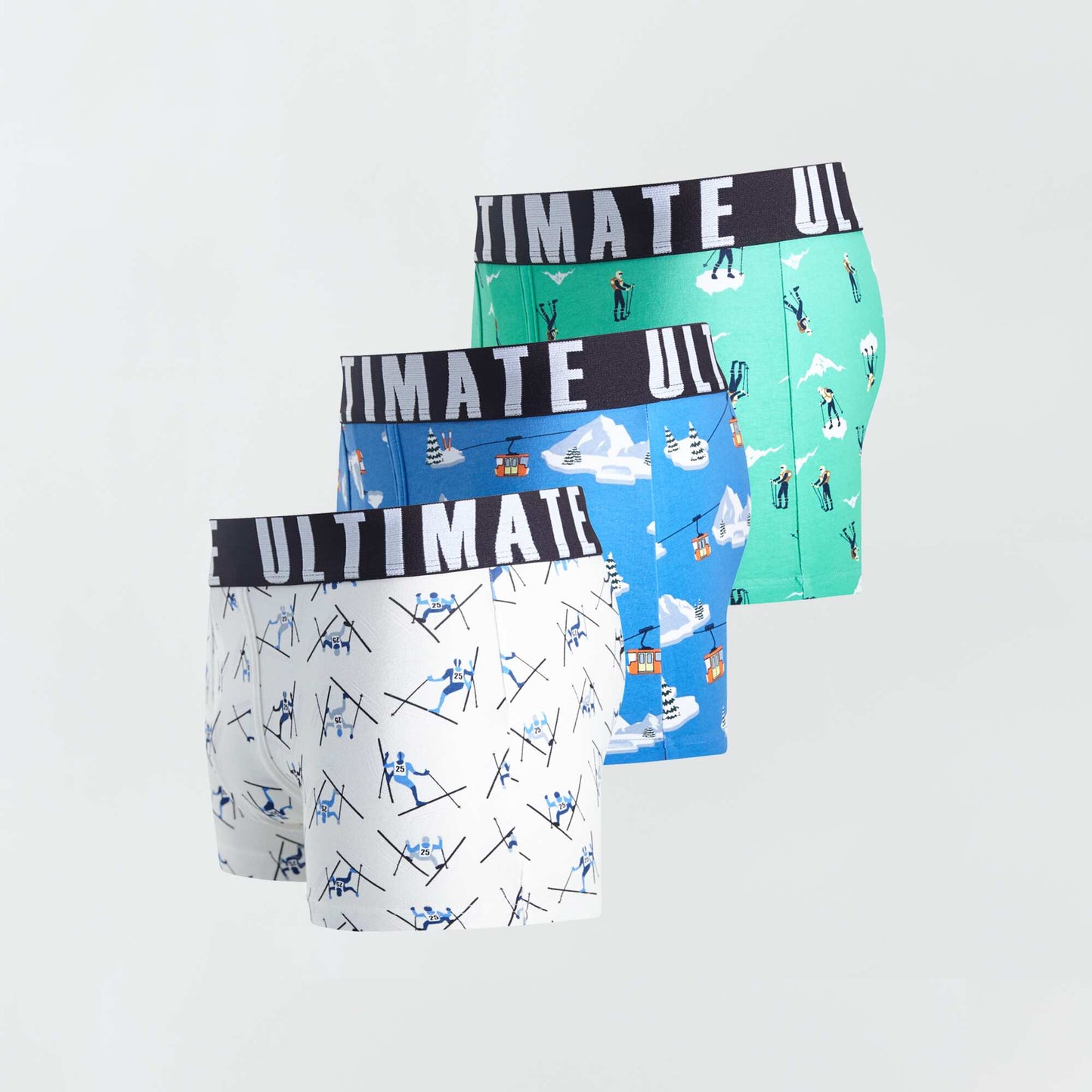 Lot de 3 boxers fantaisie BLANC