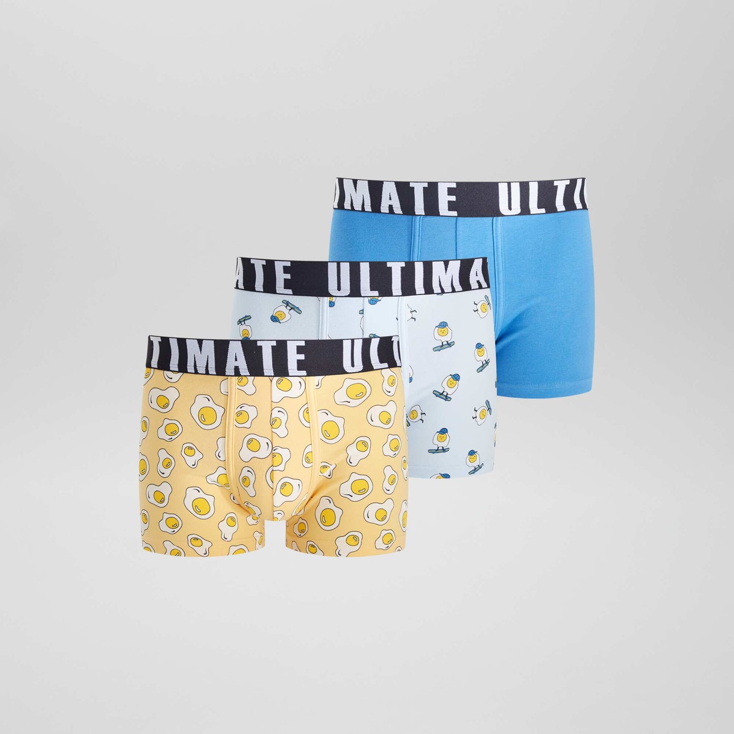 Lot de 3 boxers fantaisie Bleu/jaune