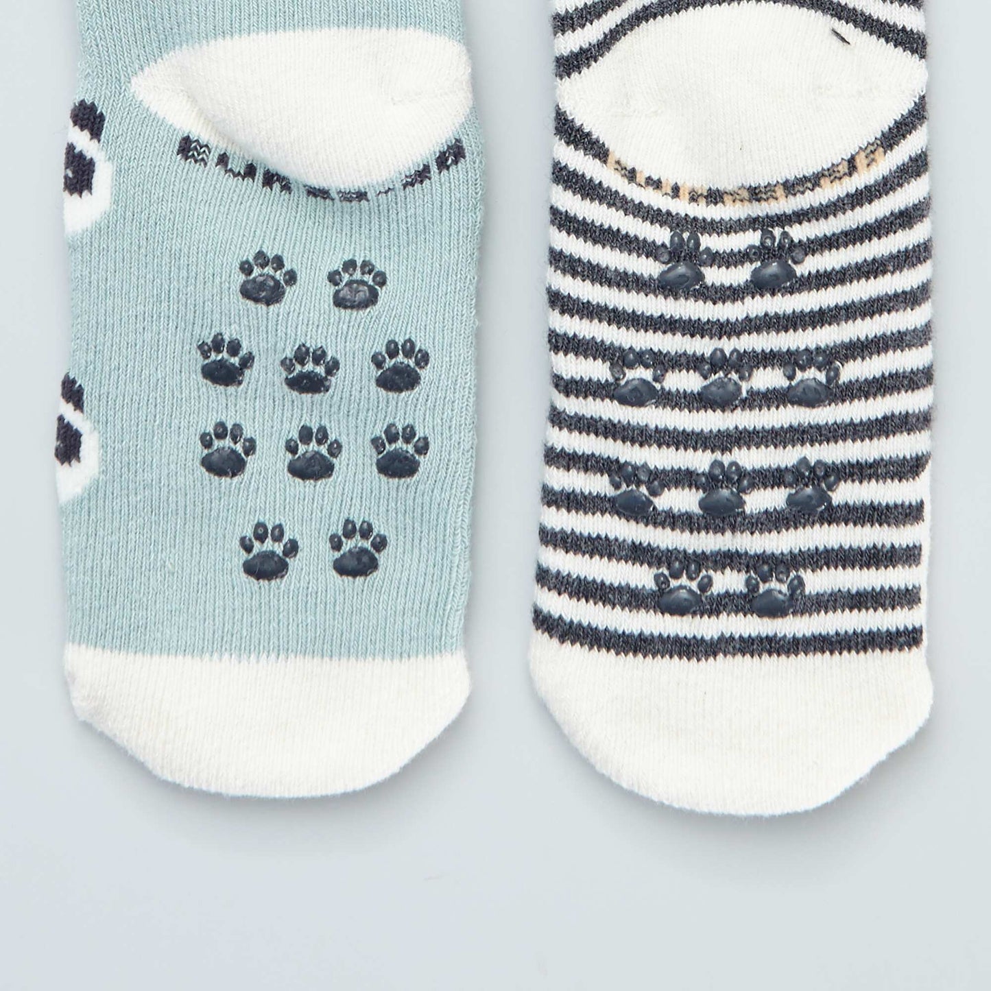Lot de 2 paires de chaussettes antid rapantes Vert/gris