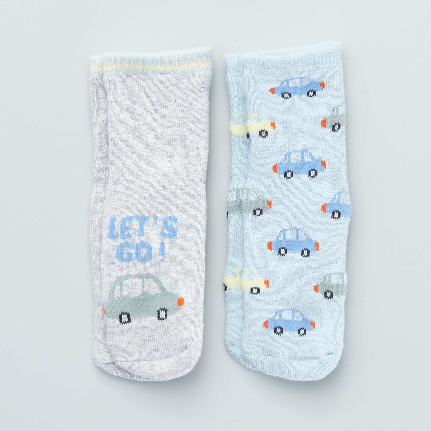 Lot de 2 paires de chaussettes antid rapantes Bleu/gris