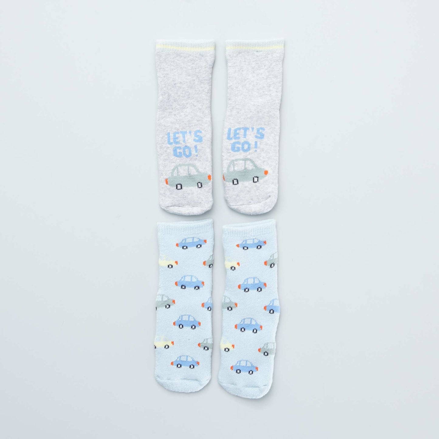 Lot de 2 paires de chaussettes antid rapantes Bleu/gris