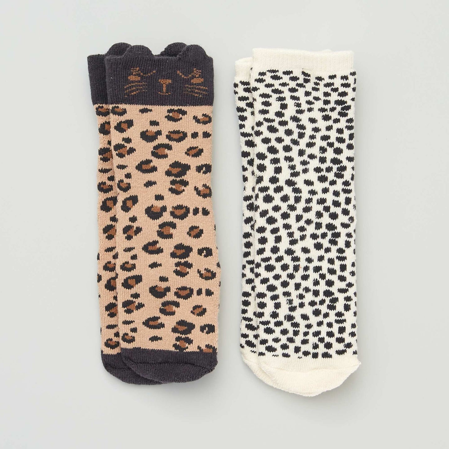 Lot de 2 paires de chaussettes antid rapantes Marron/noir