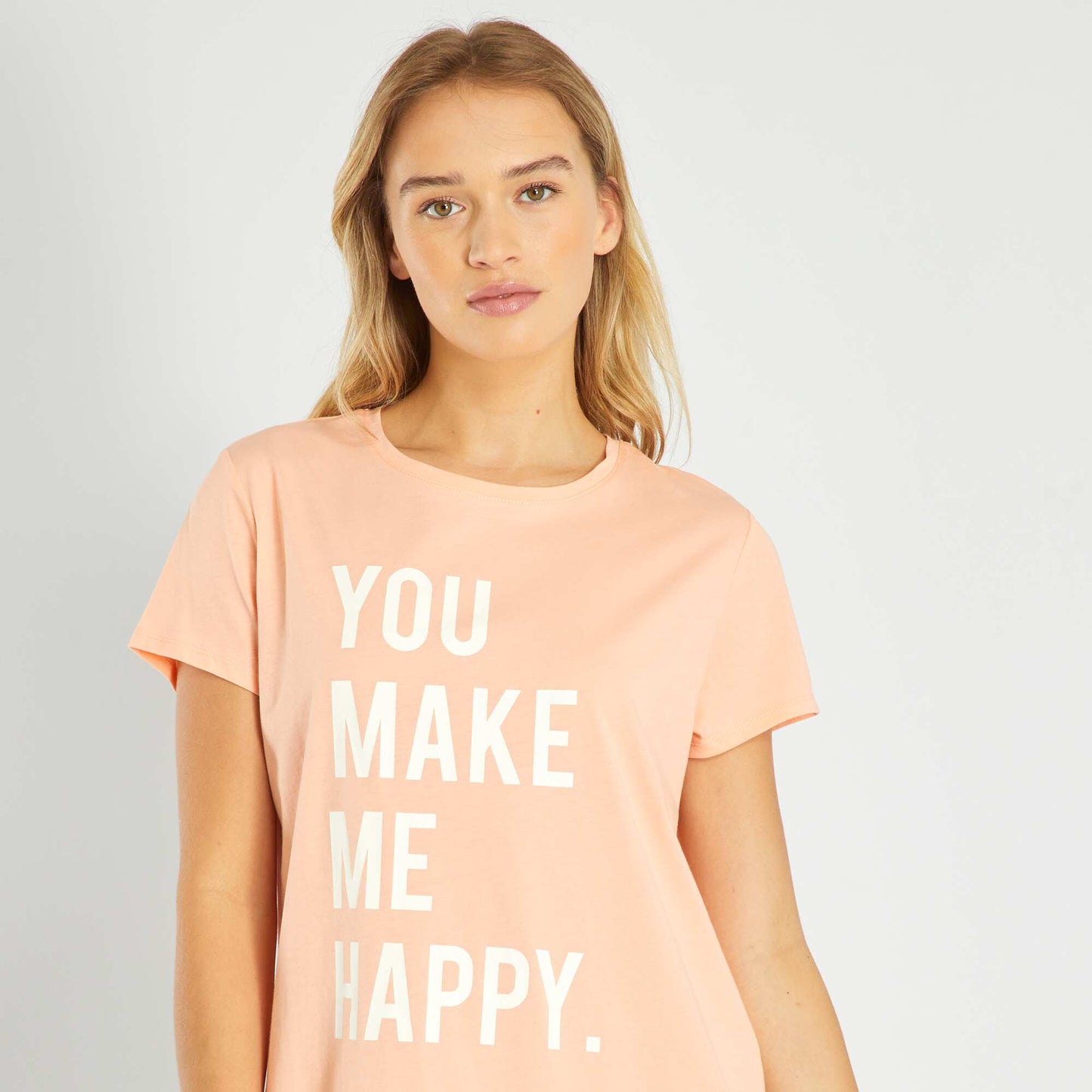 Chemise de nuit imprim message Orange p che