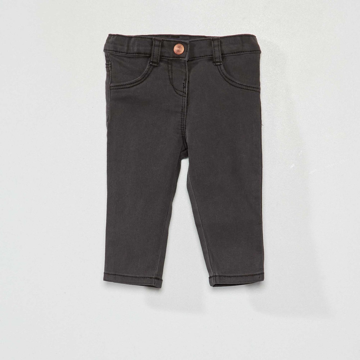 Jean slim stretch taille ajustable Noir