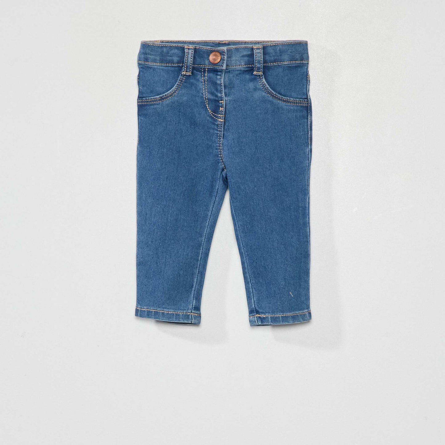 Jean slim stretch taille ajustable Bleu