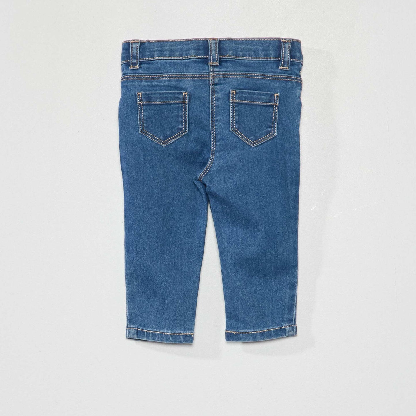 Jean slim stretch taille ajustable Bleu