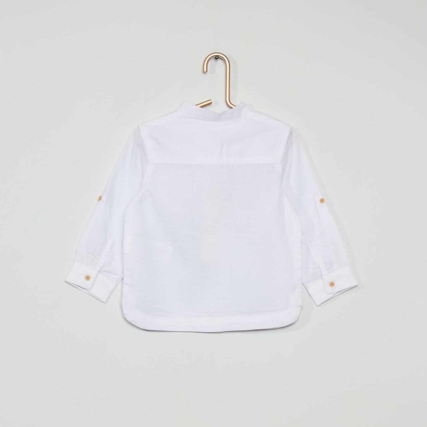Chemise col tunisien co-con ue blanc