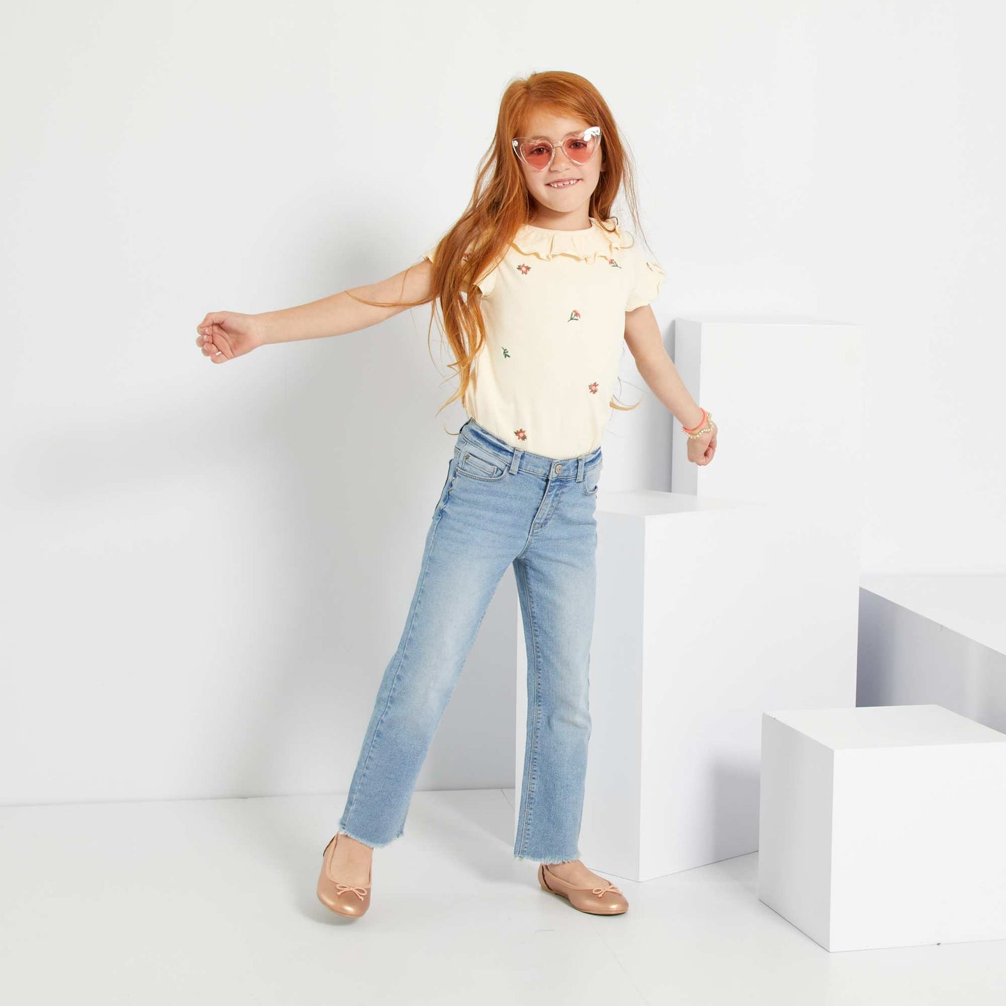 Jean en coton stretch ' toiles' BLEU