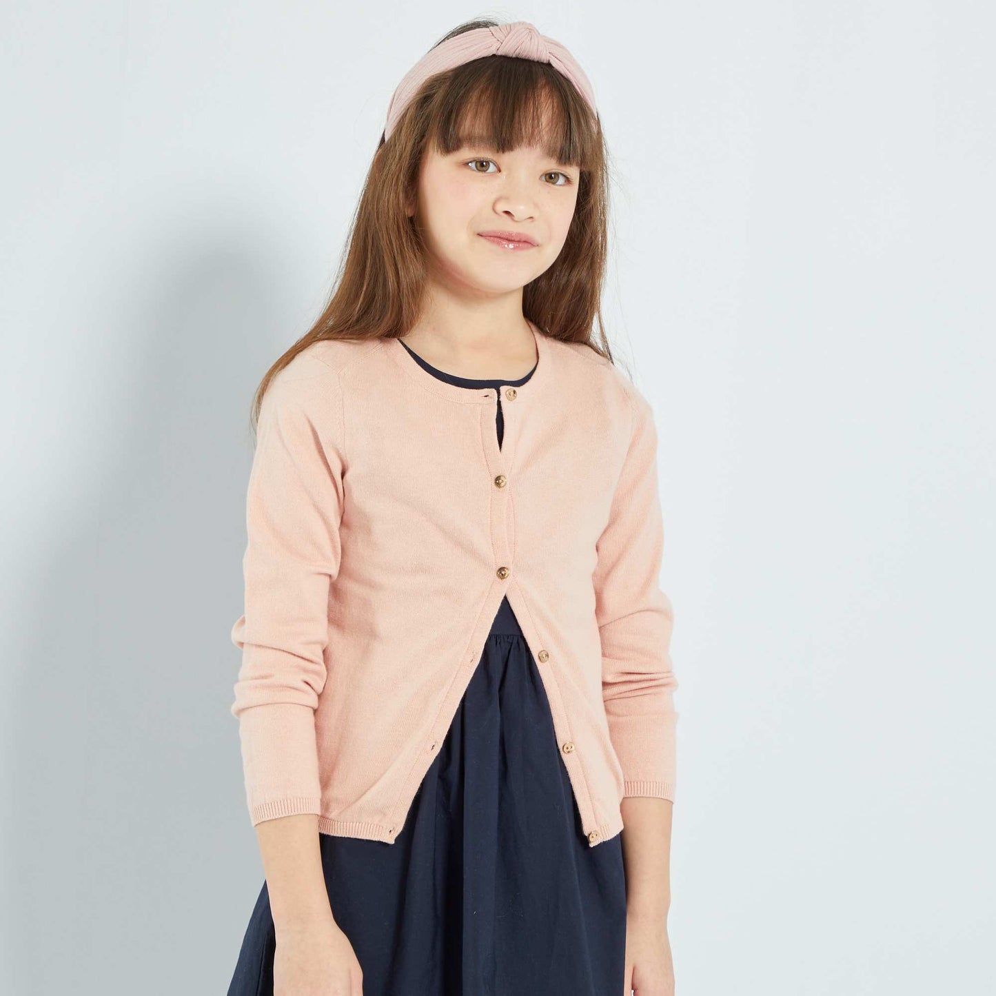 Gilet en maille fine Rose clair