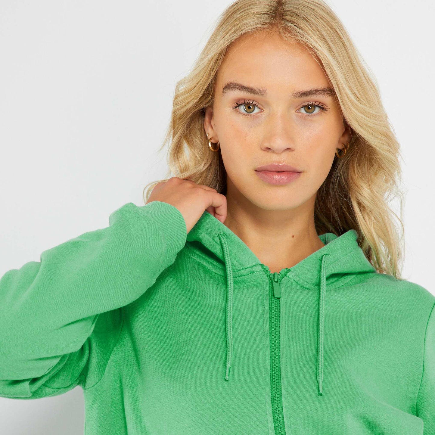Sweat zipp capuche Vert