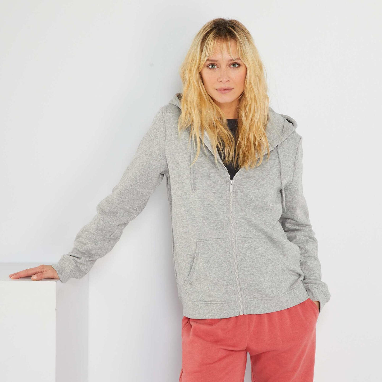 Sweat zipp Gris clair