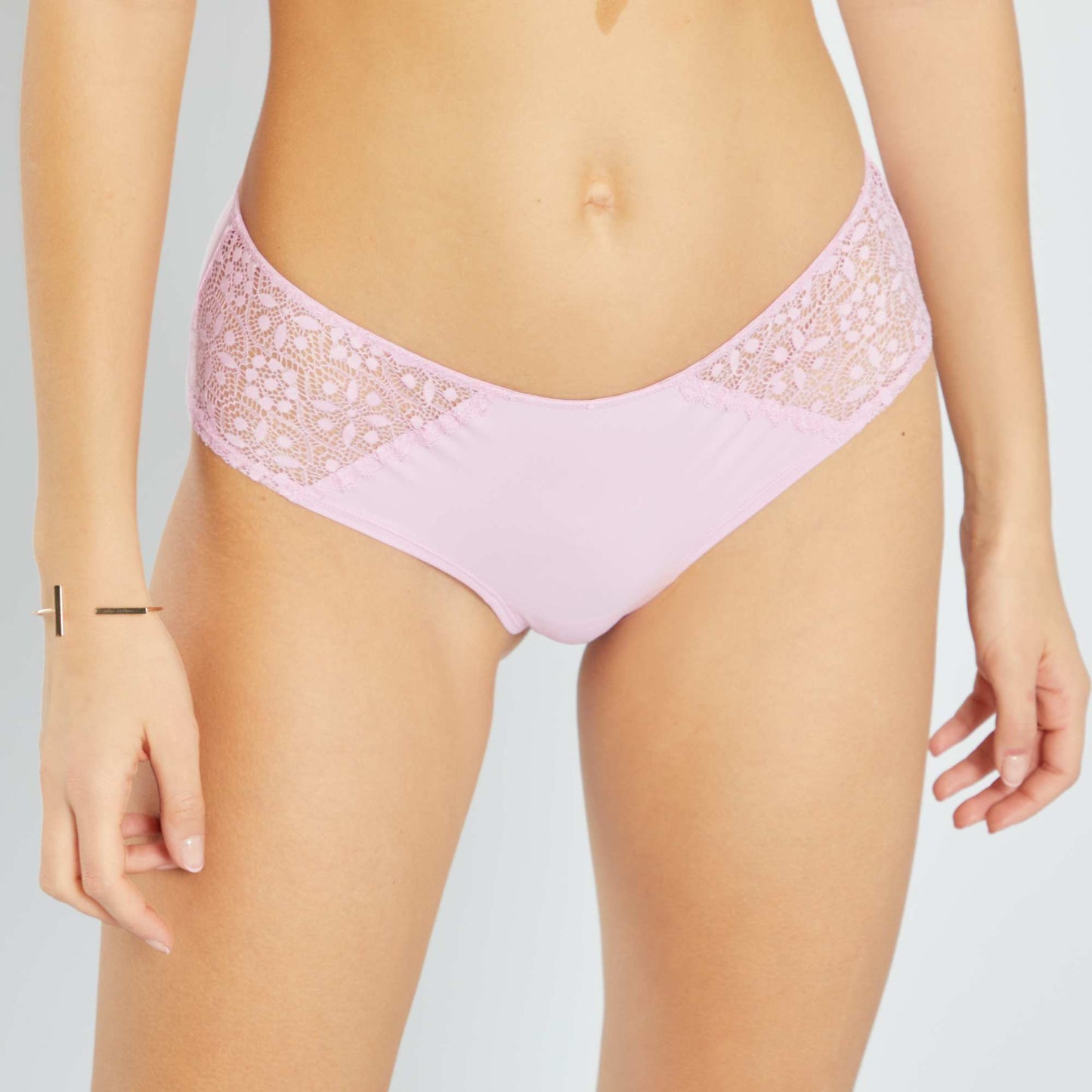 Shorty micro et dentelle Rose lilas