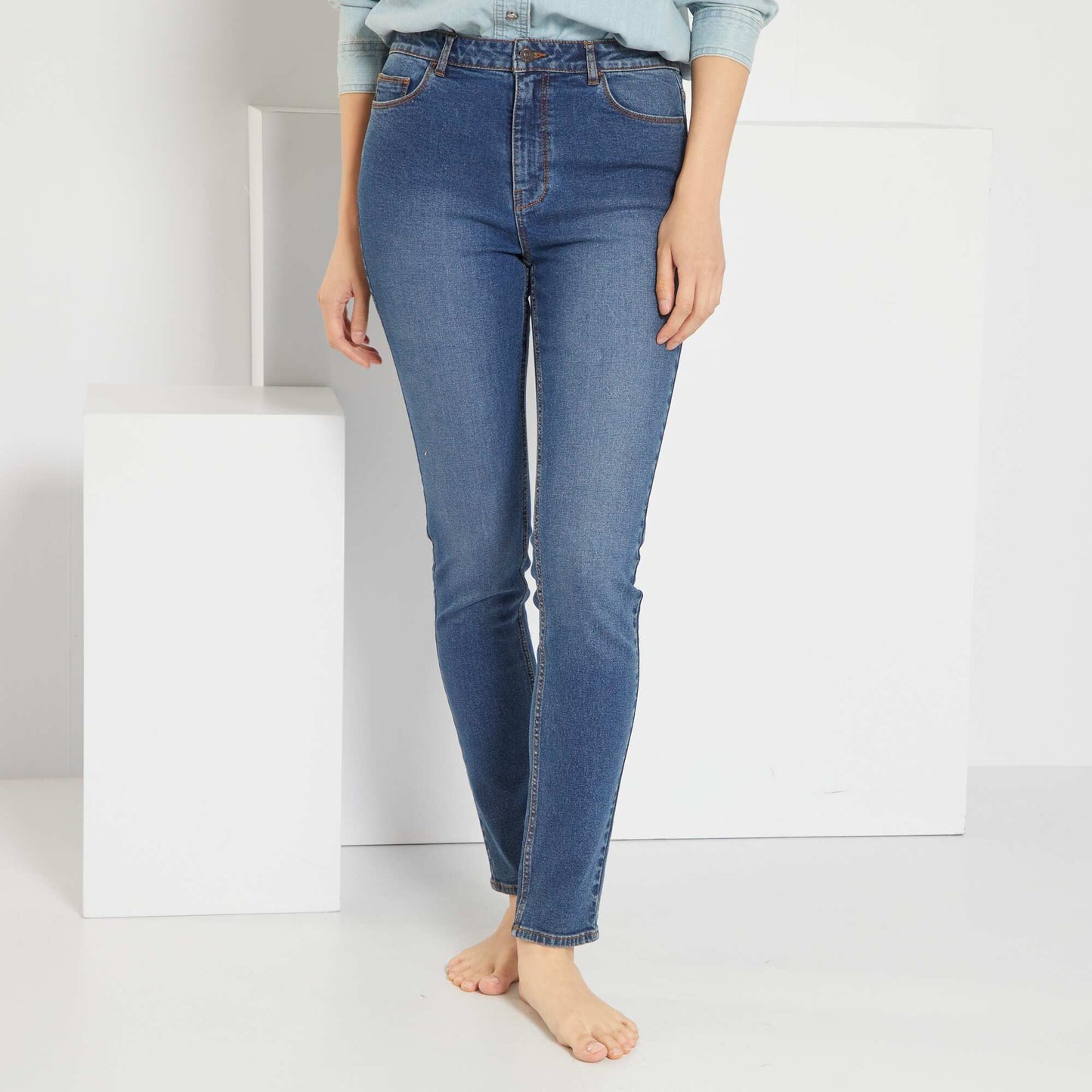 Jean slim taille haute L30 Stone