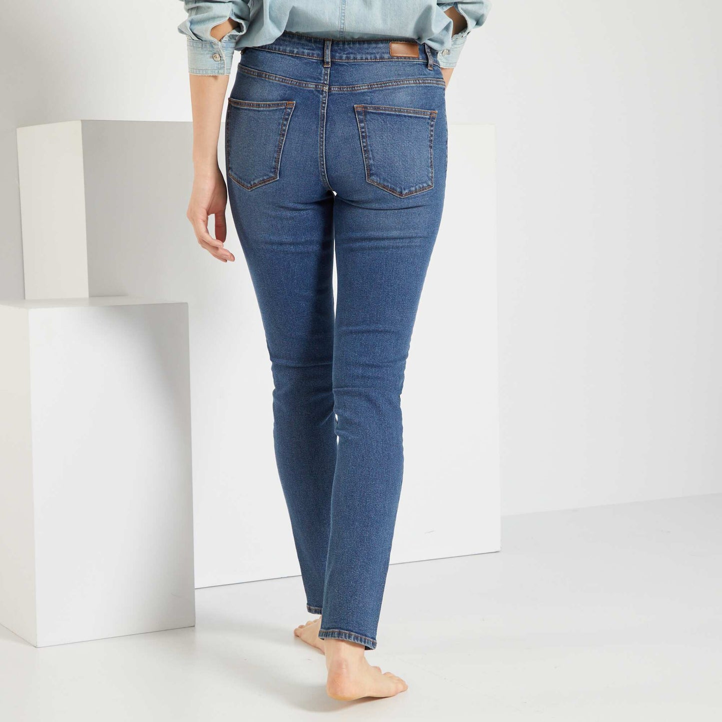 Jean slim taille haute L30 Stone
