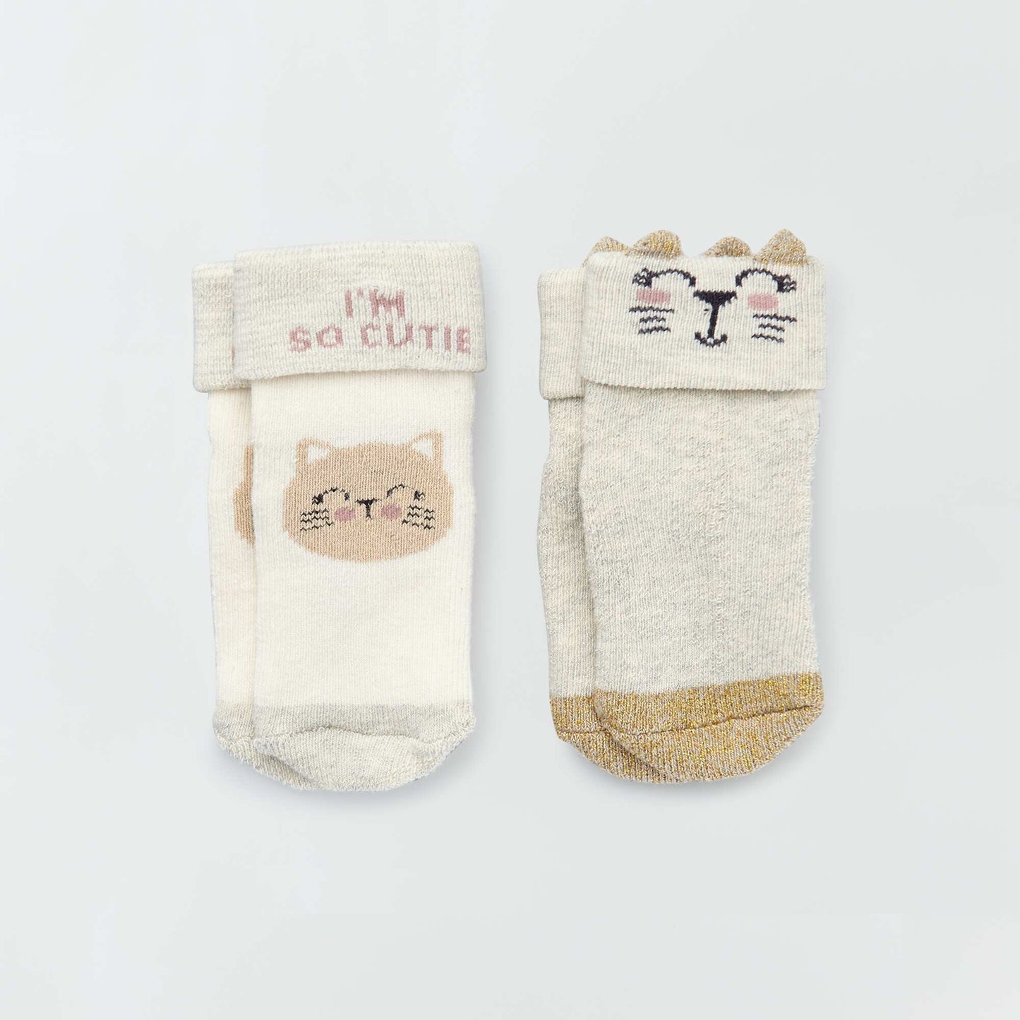 Lot de 2 paires de chaussettes BEIGE
